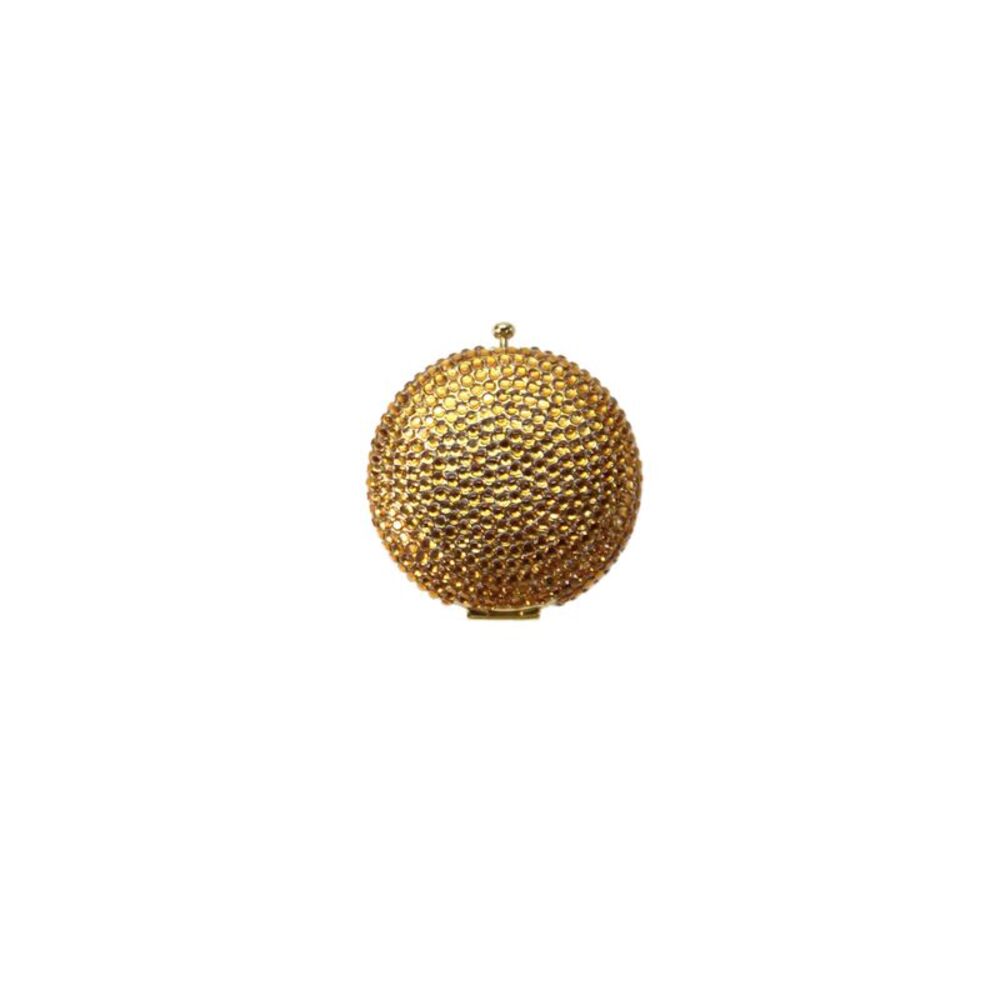 Estee Lauder Womens Crystal Embellished Lucidity Compact Mirror Orange Gold Tone